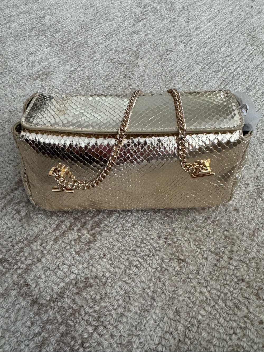 JCrew Metallic Gold Chain-Handle Women's Shoulder Bag